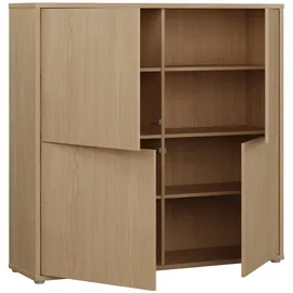 Forte Highboard 124,5 x 121,5 x 34,9 cm Elegancia Eiche / Beige