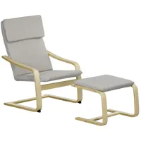 Homcom Relaxsessel mit Fußhocker, Ruhesessel mit Hocker, Lesesessel, Ruhesessel
