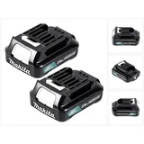 Makita Akku Power Set Li 12V mit 2x BL1021B Akku 2,0Ah ( 2x 197396-9 ) - Nachfolger von BL1020B