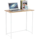 Svita Schreibtisch Klappbar Schmal Platzsparend Mehrzweck-Computertisch 80x40x76cm Eiche
