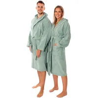 Lavea Mexico – Bademantel Damen & Herren aus 100% Baumwolle – weicher Frottee Morgenmantel mit Kapuze, Unisex Design, Ideal für Sauna & Zuhause, saugstark & pflegeleicht - M