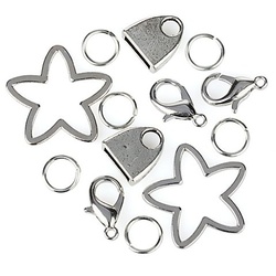 Verschlüsse "Stern", silber, 2 Stück