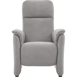 Relaxsessel CALIZZA INTERIORS "Topas", silber (32 silber), B:73cm H:110cm T:90cm, Microfaser 100% Polyester, Sessel, inklusiver stufenloser Kopfteilverstellung und mit Verstellung