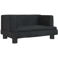 SYFAXTM Kindersofa Schwarz 60x40x30 cm Samt - Schwarz