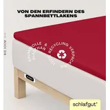 Easy Spannbettlaken für Topper Jersey Elasthan 90 x 190 - 100 x 220 cm red deep