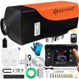 Kesser KESSER® Standheizung 5 & 8KW für Diesel Diesel-Heizung mit LCD-Display und Fernbedienung Lufterhitzer mit Schalldämpfer für Auto PKW LKW Wohnmobil Heizung & Timer sowie Thermostat 12V/24V KFZ
