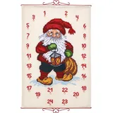 Permin Kreuzstich Stickpackung Adventskalender Santa Claus mit einer Laterne Zählmuster
