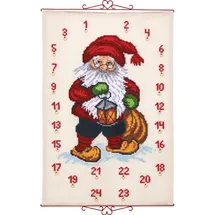 Permin Kreuzstich Stickpackung Adventskalender Santa Claus mit einer Laterne Zählmuster