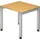 Hammerbacher Schreibtisch buche rechteckig, 4-Fuß-Gestell silber 80,0 x 80,0 cm
