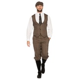 Metamorph Kostüm 20er Jahre Dandy braun, Elegante Kombination aus Weste, Hose und Mütze braun 60