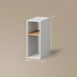 livinity® PC-Schrank 28,5 x 72 x 50 cm Weiß/Goldkraft Eiche