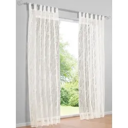 Gardine HEINE HOME Gr. 2, weiß, 175cm, Schlaufenaufhängung, Schlaufen, 140cm, Polyester, Viskose, Gardinen