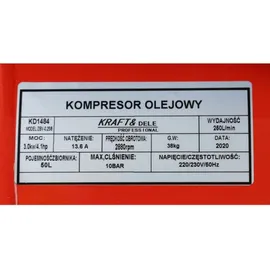 KRAFT DELE Ölkompressor 50 l 3,00 kW