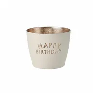 Giftcompany Windlicht Madras Eisen Weiß/Gold