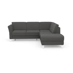 Ecksofa SIT & MORE "Visby L-Form", grau, B:248cm H:87cm T:213cm, Sofas, Wahlweise mit Bettfunktion und Stauraum, frei im Raum stellbar