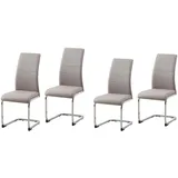 Hti-Living Schwingstuhl PU cappuccino 4er Set
