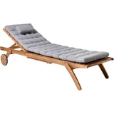 Beliani Gartenliege 200 x 67 x 33 cm Hellbraun