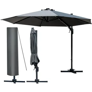 Brast Alu Ampelschirm Ø360 cm grau 
