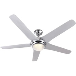 Deckenventilator Ventilator Wohnzimmerlampe Ventilatoren Küchenventilator, Fernbedienung 3 Stufen Vor-Rücklauf, Glas opal weiß, LED 20W 1100Lm warmweiß, DxH 137x37,2cm