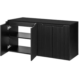 [en.casa] Waschbeckenunterschrank Skelbolu mit 4 Türen 120x60x40cm Schwarz [en.casa]