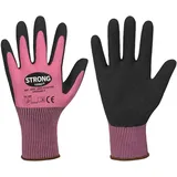 strongHand Handschuhe LADY FLEXTER Gr.7 pink/schwarz EN 420/EN 388 PSA II STRONGHAND