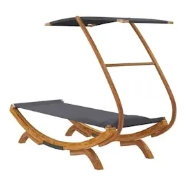 vidaXL Loungebett mit Dach anthrazit/holz