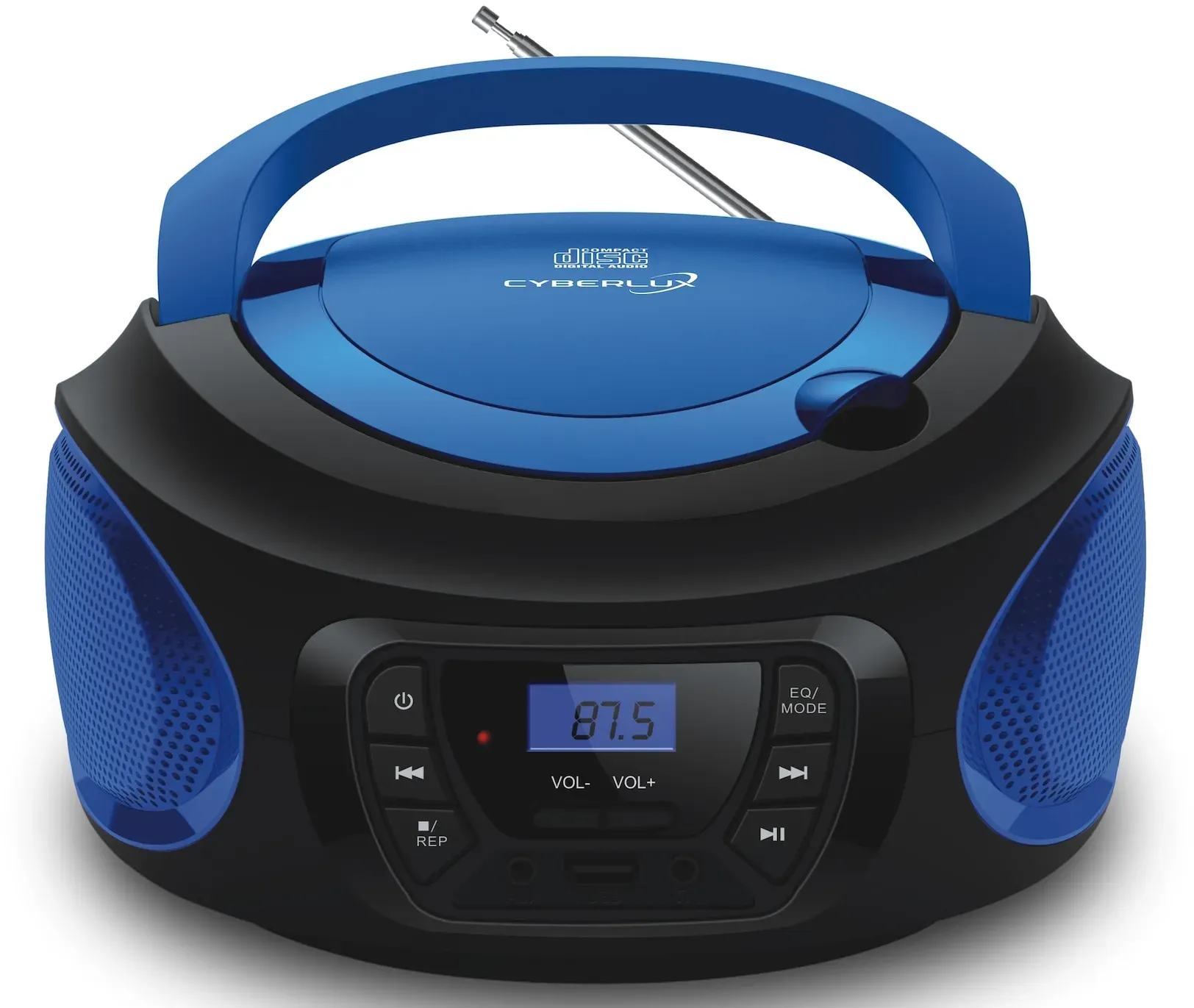 Cyberlux Tragbarer CD-Player Kinder Radio CD/MP3 USB Boombox blau