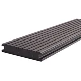 Kovalex Terrassendielen Terrassendiele WPC graubraun gebürstet Massivprofil, BxL: je 14.5x400 cm, 26 mm Stärke braun 14.5 cm x 400 cm