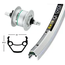 Winora V-Rad 26x1.75Nabend.DHC3003 si.Starr36L Exal ZX 19 silber.Niro-Spei.