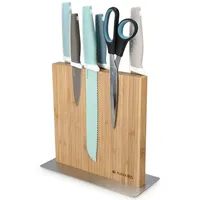 Navaris Messerhalter magnetisch aus Bambus - Magnet Messerblock Messerbrett