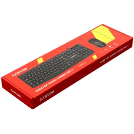 Canyon Tastatur und Maus SET-1, Kabelgebunden, DE-Layout Spritzwassergeschützt, USB-A-Anschluss, Mausauflösung - 1600 DPI