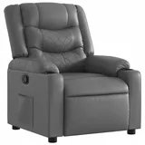vidaXL Relaxsessel Kunstleder 149,5 x 79 x 0 cm Grau mit verstellbarer Rückenlehne