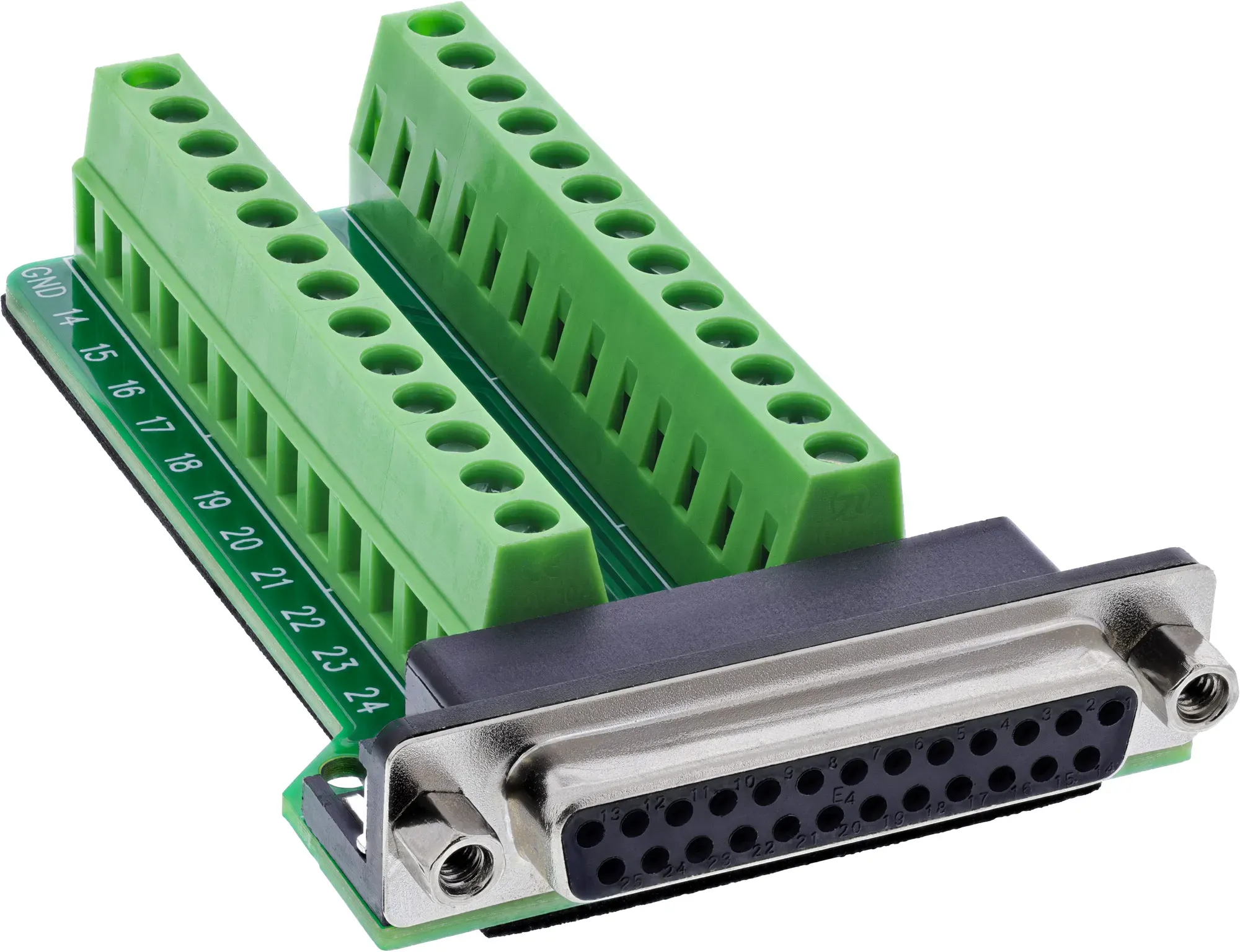 InLine® D-Sub 25 Terminalblock, Buchse, 2-reihig, Schraubklemme