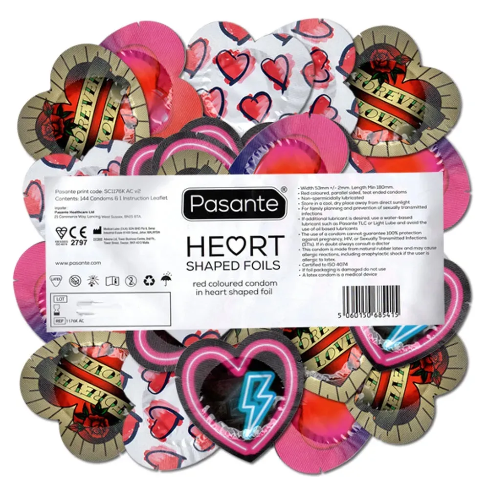 «Hearts» romantische Kondome für Verliebte, in Herz-Folien (144 Kondome)