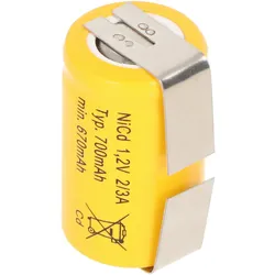 AccuCell Ersatzakku KR-600AE 2/3 A Cadnica NICD Akku mit Lötfahnen in U-Form (nicht original Sanyo)