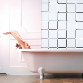 Relaxdays Duschrollo Square 160 x 240 cm grau|weiß