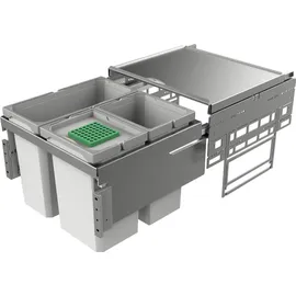 Naber Naber, Cox® Base 360 S/500-3, Abfallsammler, m. Biod., hellgrau, Höhe mm - Mülleimer - Hellgrau/Silber