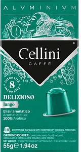 Cellini LUNGO DELIZIOSO Kaffeekapseln Arabicabohnen kräftig 10 Portionen