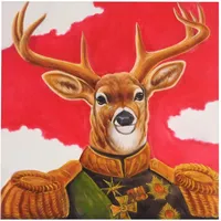 MCW Ölgemälde Hirsch Handgemalt
