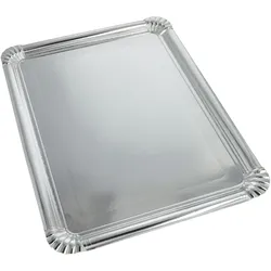 PAPSTAR Einweg-Servierplatten silber