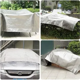 Woltu Abdeckplane wasserdicht, 180 g/m2 PE Schutzplane mit Ösen, UV stabil : Grau 4x4 m Farbe: Grau Größe: 4x4 m