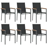 vidaXL Gartenstuhl 55 x 61,5 x 90 cm schwarz 6 St.