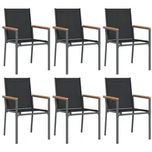vidaXL Gartenstuhl 55 x 61,5 x 90 cm schwarz 6 St.