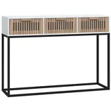 vidaXL Konsolentisch Weiß 105x30x75 cm Holzwerkstoff und Eisen