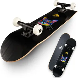 Skateboard 31,5 Zoll 7-lagiges Deck mit ABEC 7 Kugellagern One Size