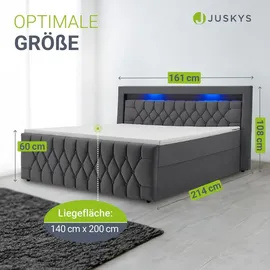 Juskys Leona 140 x 200 cm H4 Grau