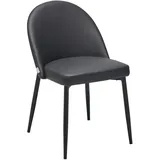 Livetastic Stuhl Echtleder, Schwarz, Metall, Leder, Echtleder, Büffelleder, Füllung: Polyetherschaumkern, Rundrohr, 51.5x81.5x61 cm, Lederauswahl, Stühle