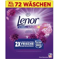 Lenor Pulverwaschmittel Color Amethyst Blütentraum, 72 Waschladungen, Extra Geruchsabwehr Und Lang Anhaltende Frische