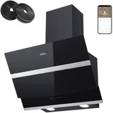 CIARRA Dunstabzugshaube 60 cm 650 m3/h A+++ Kopffrei WIFI-APP Touch Control VM6736NB