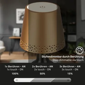 Brilo Akku-Flaschenlicht Flaska Gold-Matt 2,6W